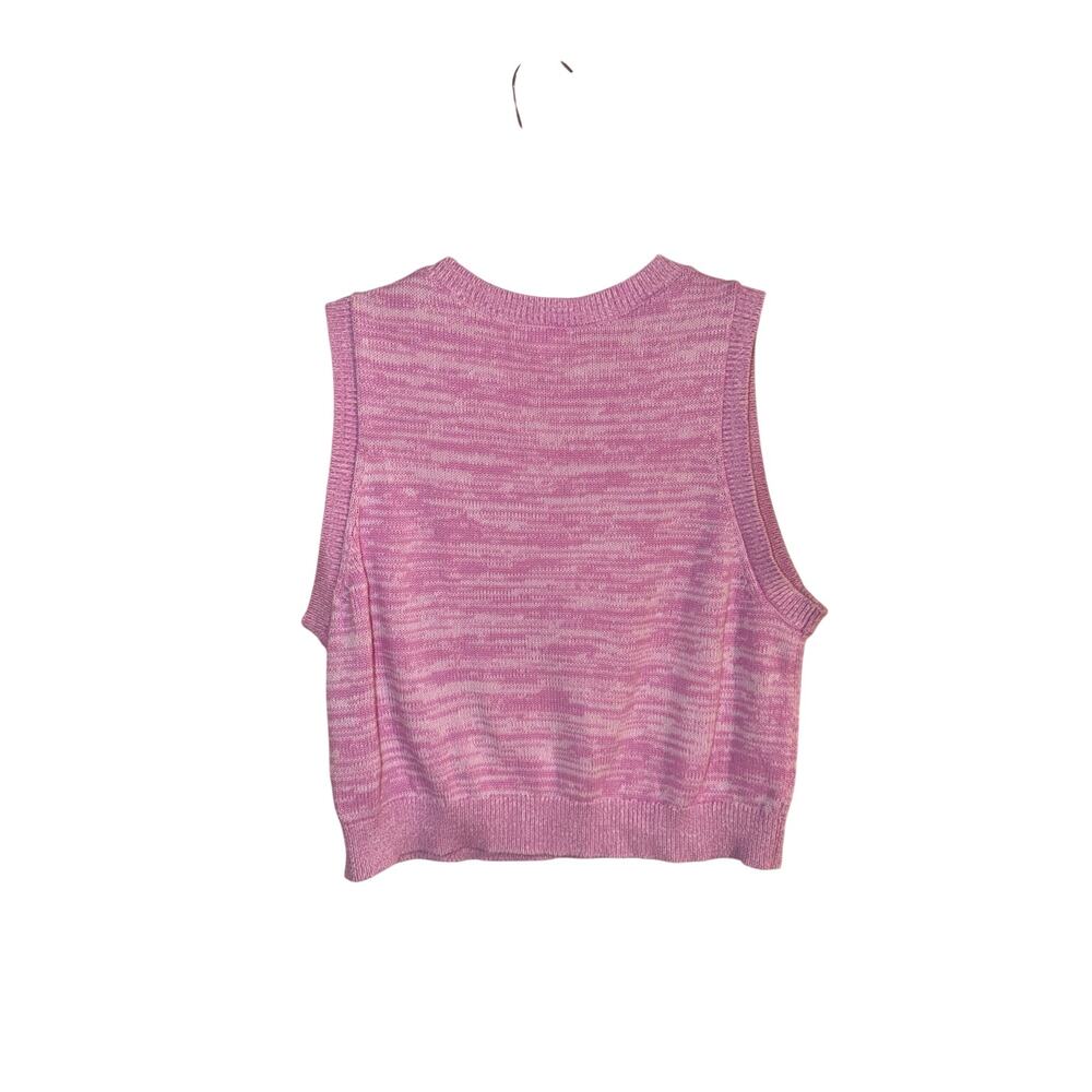 BP. Nordstrom Women's Pink White Space Dye Cropped Sweater Vest Large